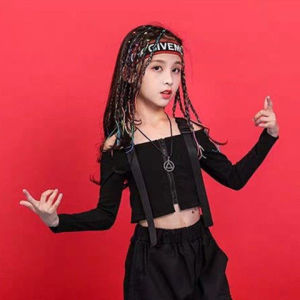 Trang Phục Khiêu Vũ Đường Phố Dành Cho Nữ Phong Cách Hip Hop Trang Phục Biểu Diễn Trẻ Em Pure Cotton Vải Bông Belly-Baring Thời Trang Diễn Trình Diễn Thời Trang Mát Mẻ
