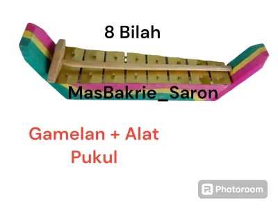 Mainan Anak Gamelan Saron 8 Bilah Warna Pelangi khas Cirebon Jawa barat