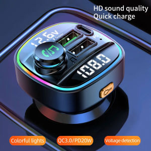 EKLEVA Bluetooth 5.0 FM Transmitter Handsfree Car Radio Modulator MP3 Player With 22.5W USB Super Quick Charge Adapter for Car