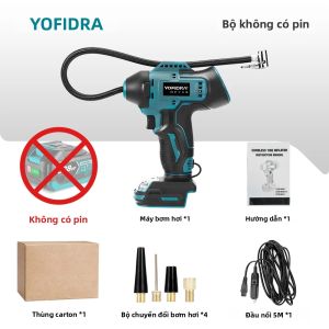 Yofidra | Máy Bơm Hơi Điện YOFIDRA Không Dây Di Động Bơm Lốp Ô Tô Với Màn Hình Kỹ Thuật Số Dùng Cho Pin 18V 21V Dụng Cụ Điện Cầm Tay Tiện Dụng Cho Việc Sửa Chữa Nhà Cửa Tự Làm