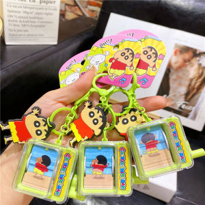 Retro Crayon Shinchan Hand Cranked Animation Machine Keychain Couple Bag Ornament Nostalgic Page Turner Pendant Creative Gift