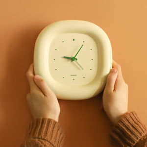 Đồng Hồ Tròn Nhỏ MUID Wall Clock Yên Tĩnh Đồ Trang Trí Nhà Đồ Dùng Học Sinh Trái Tim Tròn Màu Vàng Tươi Đồ Trang Trí Phòng Ngủ Phòng Khách