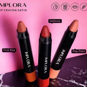 IMPLORA Lip Crayon Satin Lipstik Lipcrayon Matte