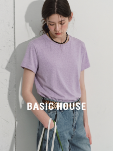 Basic House | Elegant Purple T-Shirt Short Sleeve Summer Loose Fit Top