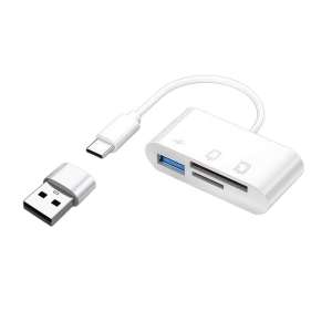 3 in 1 USB/Type C Multifunction Card Reader OTG SD TF Cards USB Memory Cards Reader Converter for MacBook Laptop Samsung