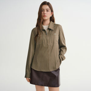 DUSHU | Design Faux Two-Piece Stripe Shirt