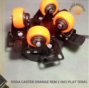 1 pcs Roda Caster Hidup 2 Inci Plat Tebal Plus Rem Etalase Troli