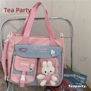 Large Capacity Student Crossbody Bag Womens School Bag Harajuku Style Class Bag Campus Versatile Single Shoulder Bag