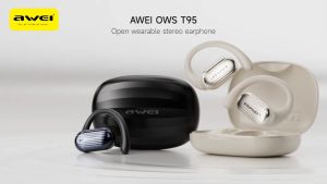 Awei OWS T95 Open Ear Wireless Earbuds | Sport Dual Bass Bluetooth Earphones with Microphone Mic