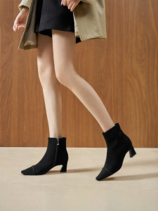 Josiny | Tapered Elegant Pointy Heel Short Boots