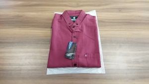 Kemeja Pria Lengan Pendek Polos Kemeja Formal Hem Cowok Maroon Bahan Licin Kelambi Laki Klambi