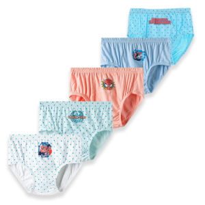 5 ชิ้น/กล่องกางเกงผ้าฝ้ายเด็กการ์ตูนการ์ตูน Spider-Man เด็กสามเหลี่ยมกางเกงสบายล้างทําความสะอาดได้ Elastic Schoolboy Underpants