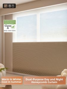 Sunscreen Insulation Lightproof Electric No-Drilling Required Honeycomb Blind