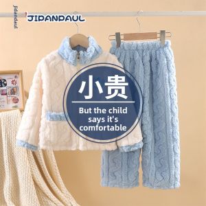 JIFANPAUL | Thickened Flannel Sleepwear Set for Girls and Boys
