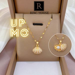 (Titan) Dây chuyền titan không đen nữ vỏ sò úp mở đẹp Ring House