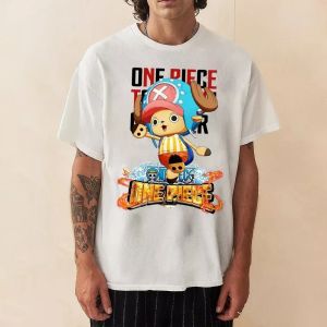 One Piece Mens T-shirt Tony Tony Chopper Summer Japan Anime Autumn Boys Children Short-sleeved Basic Punk Parent-Child Outfit