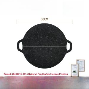 Outdoor BBQ Grill Pan Non-Stick Iron Plate Korean Style Camping Special Fried Steak Pan Portable Stove Cooking Utensils