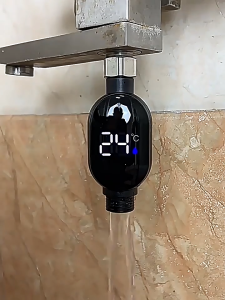 Faucet Water Temperature Gauge Color Coded Shower Water Thermometers Black Led Display 0~99 Household Shower Water Thermometer with Led Display 0℃~99℃ Accurate Temperature Measurement Waterproof