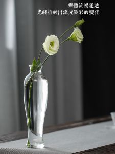 โปร่งแสง แจกันดอกไม้แก้วของตกแต่งเรียบง่ายทันสมัยสไตล์เซนโต๊ะภาชนะพืชน้ําห้องรับประทานอาหารที่หรูหราห้องนั่งเล่น