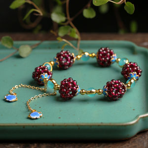 Natural Agate Simple Womens Bracelet with Tianhe Stone Red Agate JingTai Blue Glazed Bracelet Cross-Border Hand Jewelry