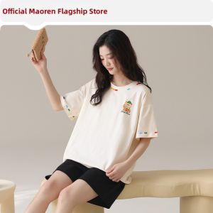 MiiOW | Cotton Short Sleeve and Shorts Pajama Set with Padded Bra