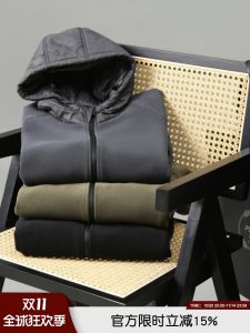 Heavyweight Hooded Jacket Outdoor Warmth for Couples Autumn Winter Polyester Fiber Standard Fit Fashion Urban Style Zipper Closure