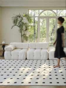 French Style Wool Blend Rug Luxury & Retro