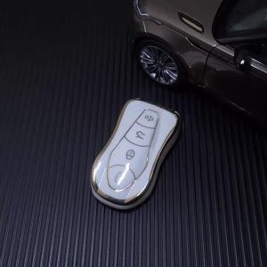 Fashion TPU Car Key Case Shell Housing Ring Holder Fob for Geely Tugella FY11 2024 Keychain Remote Protection Cover Accessories