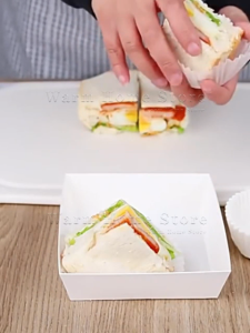 (100pcs) High Quality Sandwich Box Pastry and Dessert Box Sushi Tray Transparent Lid Cake Box Container Wholesale