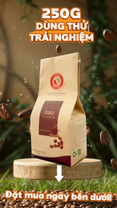 Cà phê rang xay hiệu Culi gói 250g - Rang vừa - Đắng nhẹ chua thanh - Pha phin - Copen Coffee
