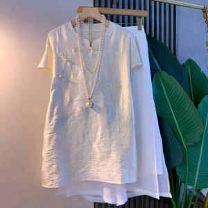 QIANJIEFU | Chinese Zen Vintage Pankou Ethnic Style Qipao Blouse Mid-Length