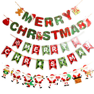 【On Sale】Santa Claus Christmas Banner Merry Christmas Decorations for Home Xmas New Year Decor 2024