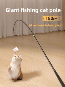 VOA | Long Extendable Cat Teaser Fishing Rod with Feather