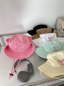 Cute Bows Breathable Bucket Hat Womens Summer Thin Quick-Drying Climbing Hat UV Protection Outdoor Sun Hat