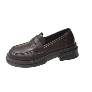 รองเท้าส้นแบนหนังสีดำสไตล์ญี่ปุ่นสำหรับผู้หญิง ฤดูใบไม้ผลิ 2024 รองเท้าส้นหนาสไตล์อังกฤษแบบย้อนยุคสำหรับนักเรียนวิทยาลัย JK รองเท้าส้นเดี่ยว