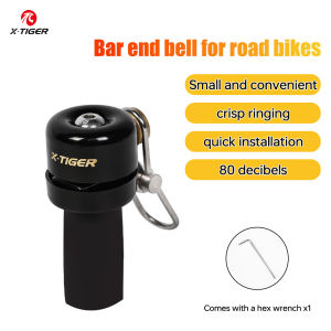 X-TIGER Bicycle Bell 80dB Clear Loud MTB Road bike bell Compact Lightweight Bar end bell for road bike for 22.2mm Handlebar Plug