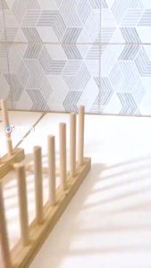 [BAYAR DI TEMPAT] Rak Piring Kayu 7 Slot Tempat Penyimpanan Rack Peniris Piring Gelas Tutup Panci Dan Bisa Menyimpan Buku Multifungsi Serbaguna