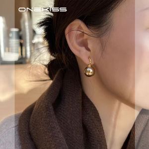 ต่างหูไข่มุกสีชампанี่หรูหราสำหรับผู้หญิง ต่างหูรูปกลมแบบทันสมัย ระดับไฮเอนด์ ต่างหูแบบอเนกประสงค์สำหรับฤดูใบไม้ร่วงปี 2024