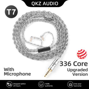 QKZ | QKZ T1 Earphone Cable 200 Core Copper Silver-plated Upgrade Cable 0.75mm 3.5mm 2Pin Wired Headset For KZ ZSN ZS10 Pro EDX TRN