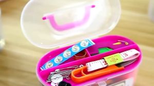 Compact Craft Essential Travel Sewing Kit Box with Needles Threads Scissors & Accessories