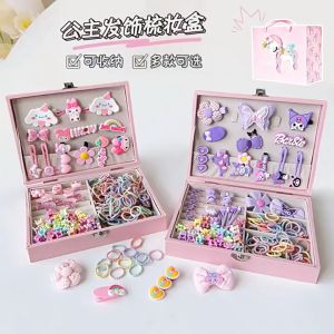 Girls Cartoon Hair Accessories Gift Box | Kuromi / My Melody / Strawberry Bear / Cinnamoroll Options | Perfect Christmas Gift for Girls | Hair Clips Mini Hair Ties Claws Rings