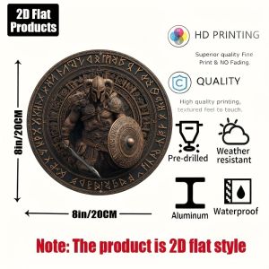 CIFbuy | Viking Aluminum Round Sign 8x8 Inch Metal Wall Art Decor for Home Bar Cafe