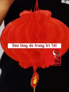 Combo 100 cái Đèn lồng đỏ chữ Phúc bằng nilon treo trang trí Lễ Tết chống thấm trang trí cửa hàng trần siêu thị công viên nhà cửa TÔ TÂM QUANG