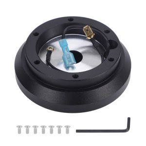 100H NEW Black Steering Wheel Short Hub Plastic Metal For Mitsubishi Eclipse Subaru Impreza WRX Car Racing JDM Short Hub Bosses