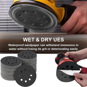 10 Pcs 5 Inch 8 Hole 125mm Water/Dry Grinding Disc Sandpaper Hook & Loop Sanding Disc 60-10000 Grit Sanding Paper Abrasive Tools