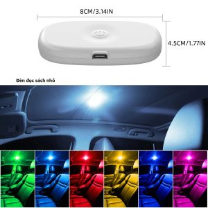 1/2 Chiếc RGB Cảm Biến Cảm Ứng Thông Minh Đèn LED Nội Thất Ô Tô Đèn Đọc Sách USB Sạc Không Dây Đèn Ốp Trần Với 8/10 Đèn LED Tự Động Đèn Tín Hiệu