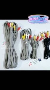 Cáp AV 6 đầu - Cáp dài 1.5m - 3m - 5m (Màu xanh - Xám nâu)