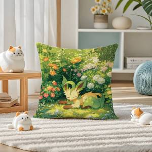 Bandai | Pokemon Charmander Anime Plush Pillow Cover Soft Short Plush Cushion Cover For Sofa Bedroom Home Decor Gift Decoration