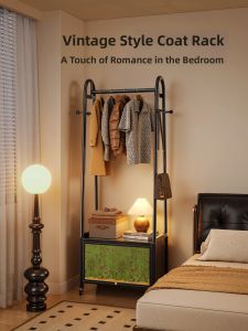 MR ART | Vintage Simple Moving Storage Wardrobe Coat Rack