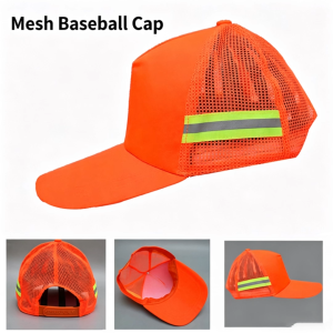 【READY STOCK】Sanitation Workers Baseball Cap/Outdoor Adjustable Breathable Reflective Trucker Hat/Road Maintenance Cap